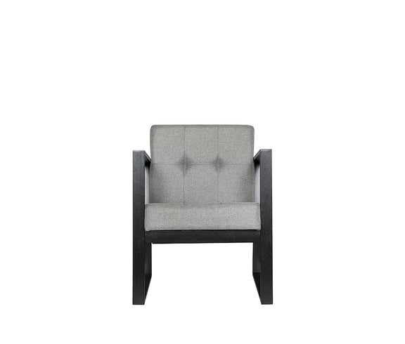 Sillón de visita BERLIN-1P visto de frente, tapizado en gris