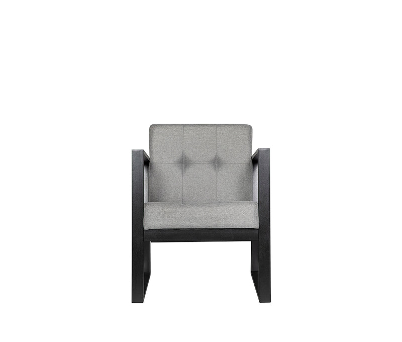 Sillón de visita BERLIN-1P visto de frente, tapizado en gris