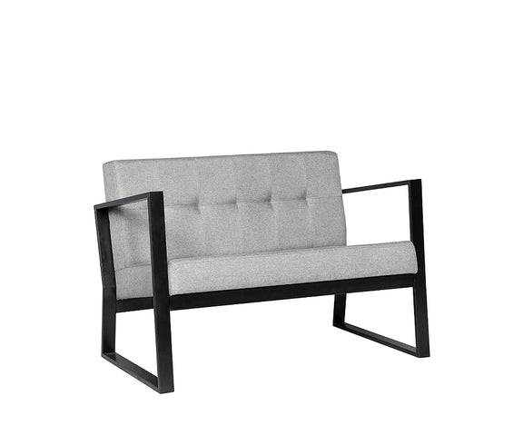 Sillón de visita BERLIN-2P con estructura metálica rectangular y diseño moderno.