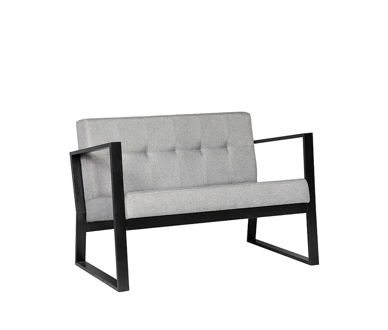 Sillón de visita BERLIN-2P con estructura metálica rectangular y diseño moderno.