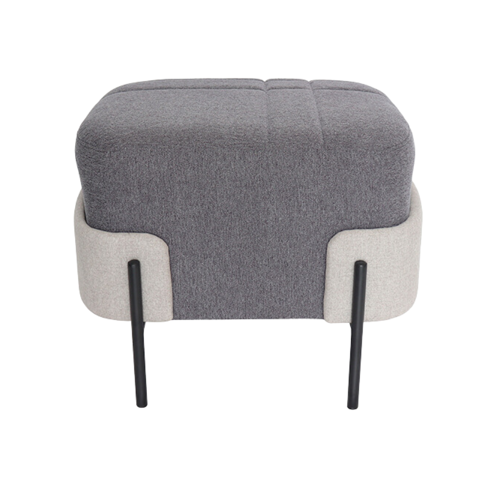 Sillón de visita confortable GUBI Estructura de acero tubular de 3/4" de diámetro con acabado de pintura epóxica (electrostática) color negro mate asiento base y armazón en madera de pino de primera calidad hule espuma laminado flexible y alta resiliencia tapiz poliéster jaspeado Aura Muebles modelo OHM-130