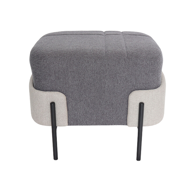 Sillón de visita confortable GUBI Estructura de acero tubular de 3/4" de diámetro con acabado de pintura epóxica (electrostática) color negro mate asiento base y armazón en madera de pino de primera calidad hule espuma laminado flexible y alta resiliencia tapiz poliéster jaspeado Aura Muebles modelo OHM-130