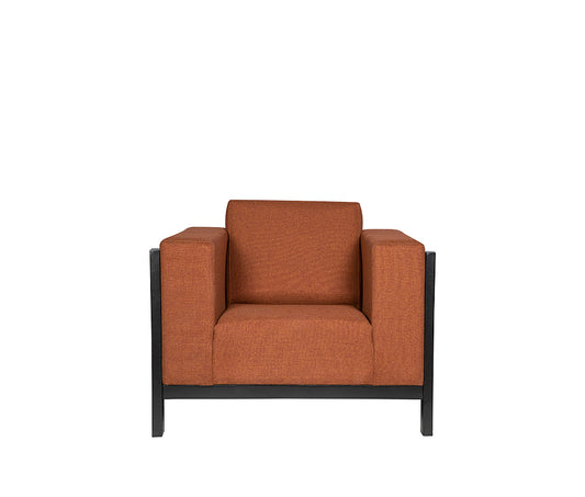 Sillón de visita COPENHAGUEN-1P visto de frente, diseño moderno y cómodo