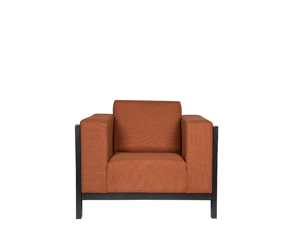 Sillón de visita COPENHAGUEN-1P visto de frente, diseño moderno y cómodo