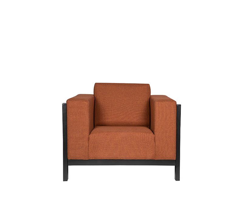 Sillón de visita COPENHAGUEN-1P visto de frente, diseño moderno y cómodo