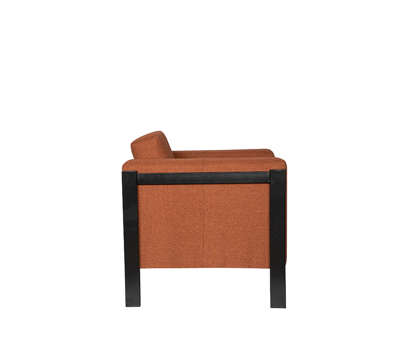 Vista lateral del sillón de visita COPENHAGUEN-1P con estructura metálica