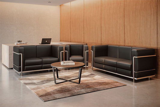 Sillón de visita 2 plazas Cubic dentro de sala de espera moderna con acabado profesional