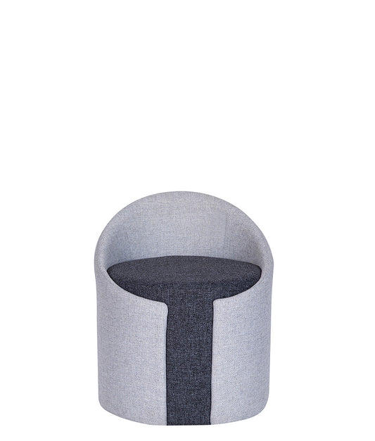 “Sillón de visita IBIZA-1P tapizado en dos tonos visto de frente”