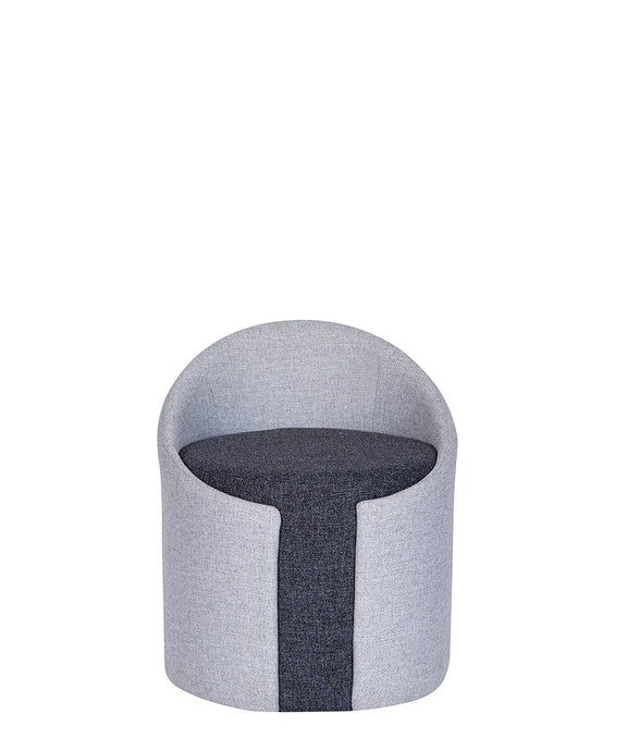 “Sillón de visita IBIZA-1P tapizado en dos tonos visto de frente”