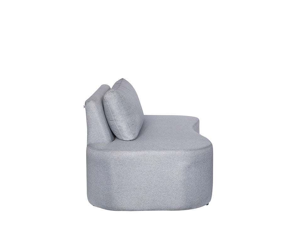 Vista lateral del sillón de visita Larisa-2P con diseño curvo moderno