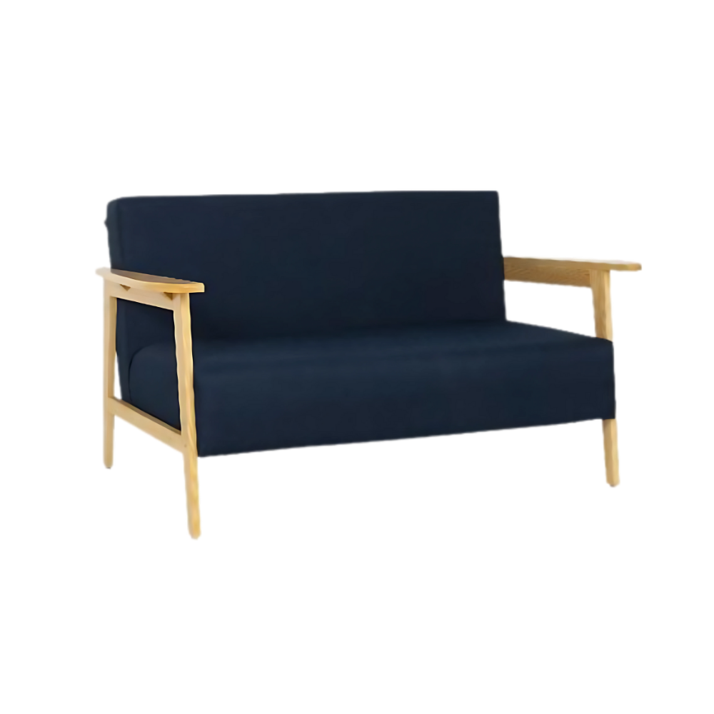 Sillón de visita modelo MARRUECOS-2P tapizado en color negro con estructura de madera