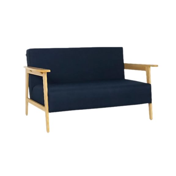 Sillón de visita modelo MARRUECOS-2P tapizado en color negro con estructura de madera