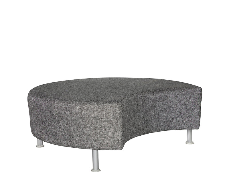 Sillón de visita modelo OTTAWA 120 en tono gris con diseño curvo moderno y patas metálicas, ideal para espacios de recepción.