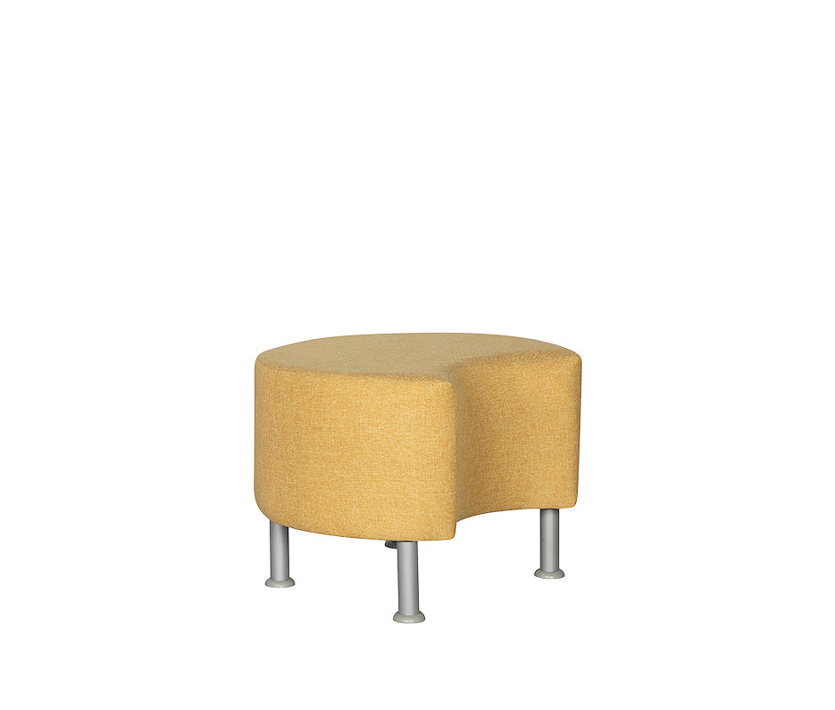 Sillón de visita modelo OTTAWA 60 con diseño en media luna y patas metálicas cilíndricas, ideal para espacios modernos.