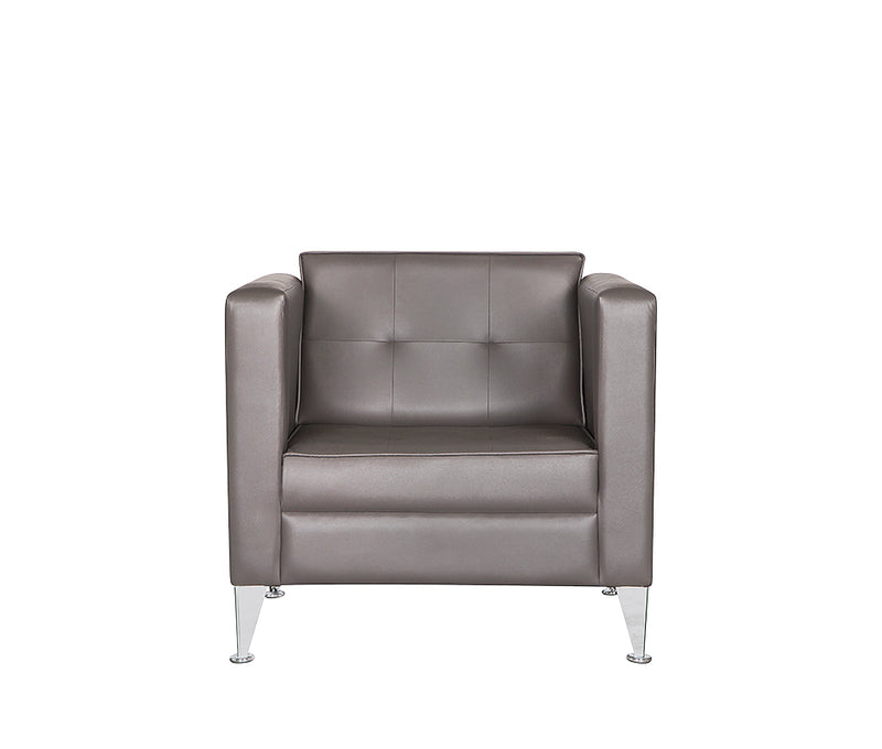 Sillón de visita ROMA-1P visto de frente, ideal para oficinas modernas.