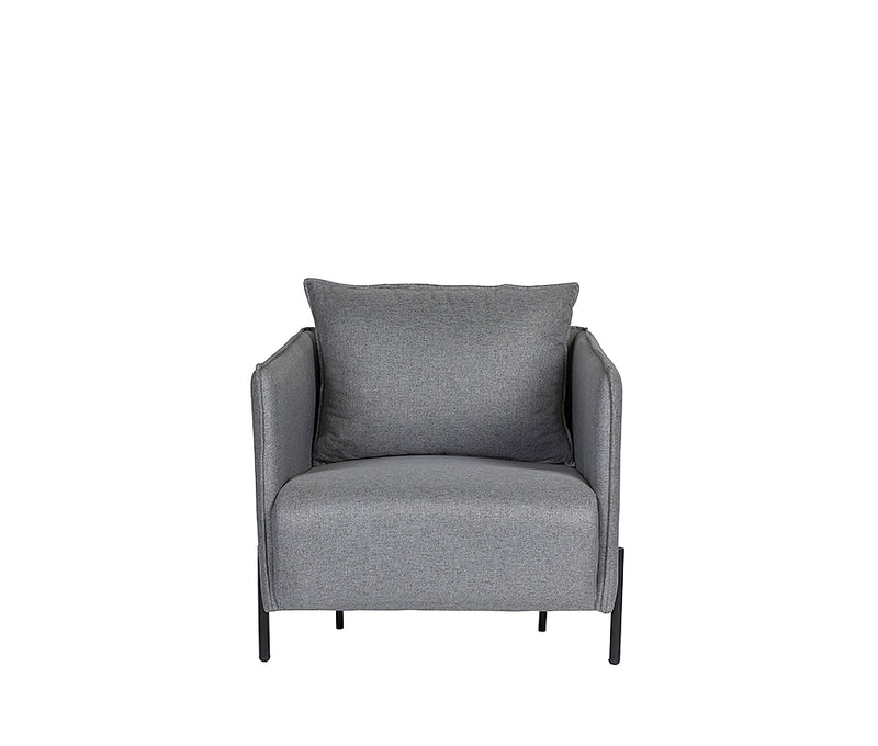 Vista frontal del sillón de visita SEUL-1P con cojín acolchonado