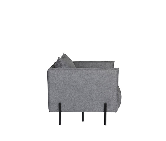 Vista lateral del sillón de visita SEUL-1P mostrando estructura metálica