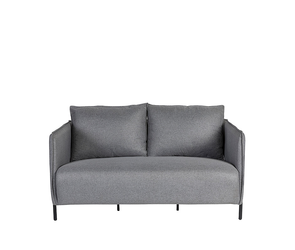 Vista frontal del sillón de visita SEUL-2P con cojines incluidos.