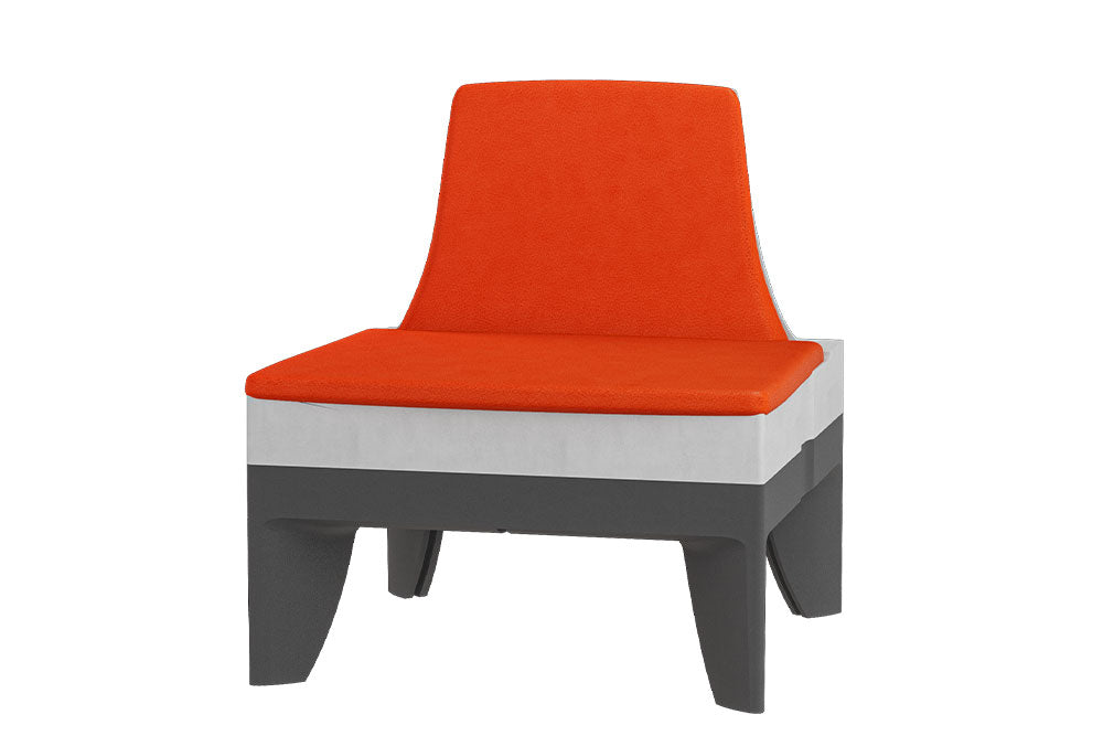Sillón de visita individual modelo Sophia en tapizado color naranja
