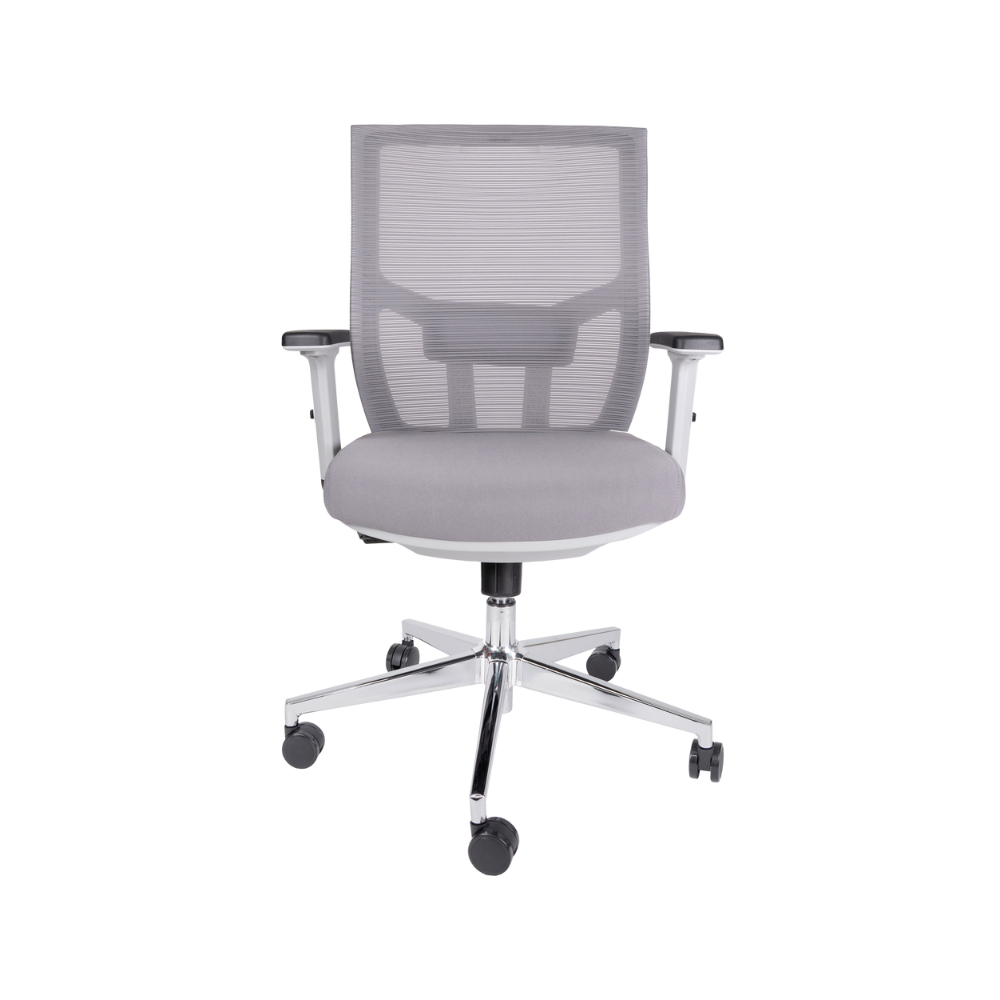 Sillón ejecutivo AIKO OHE-703 gris con brazos ajustables y asiento acolchado