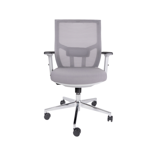 Sillón ejecutivo AIKO OHE-703 gris con brazos ajustables y asiento acolchado