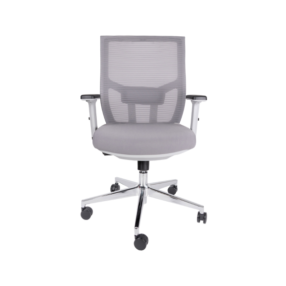 Sillón ejecutivo AIKO OHE-703 gris con brazos ajustables y asiento acolchado