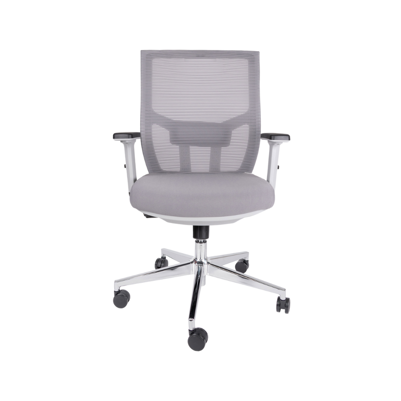 Sillón ejecutivo AIKO OHE-703 gris con brazos ajustables y asiento acolchado