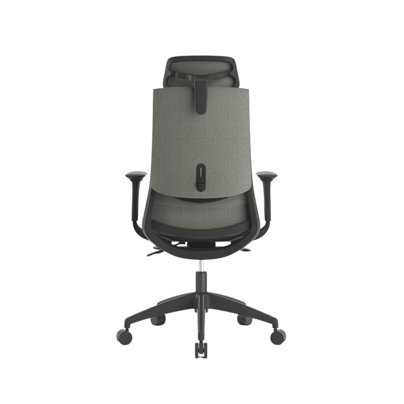 Sillón Ejecutivo Royal Black respaldo alto: malla NeoMesh, cabecera 3D, brazos 4D y asiento tapizado en tela. Confort premium para oficinas modernas.
