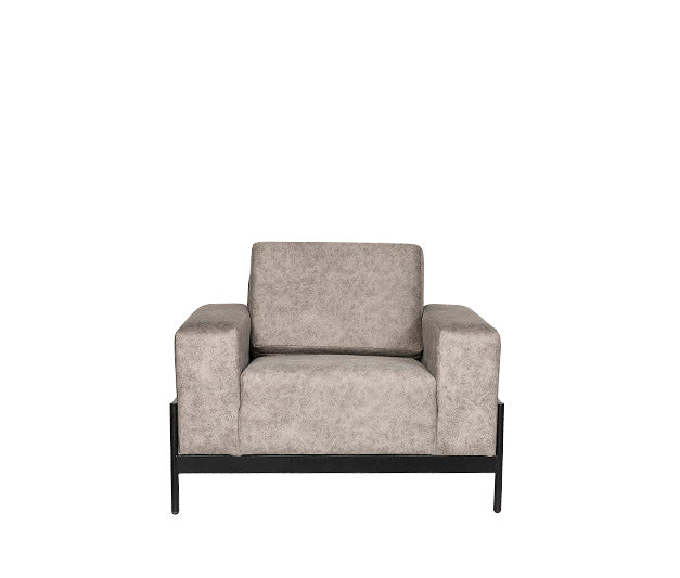Frontal del sillón ARGOS de visita 1 plaza en color gris claro
