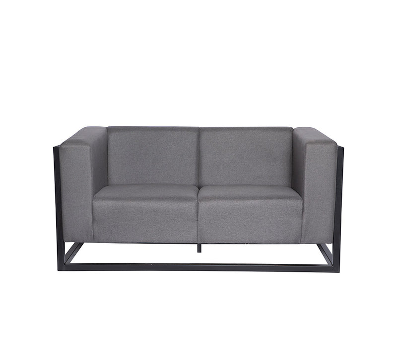 Sillón de visita NANTES-2P frontal tapizado en tela gris moderna