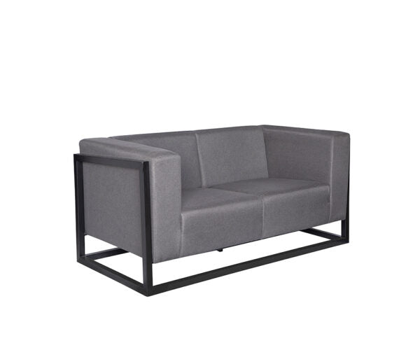 Sillón de visita modelo NANTES-2P en vista lateral con base metálica expuesta