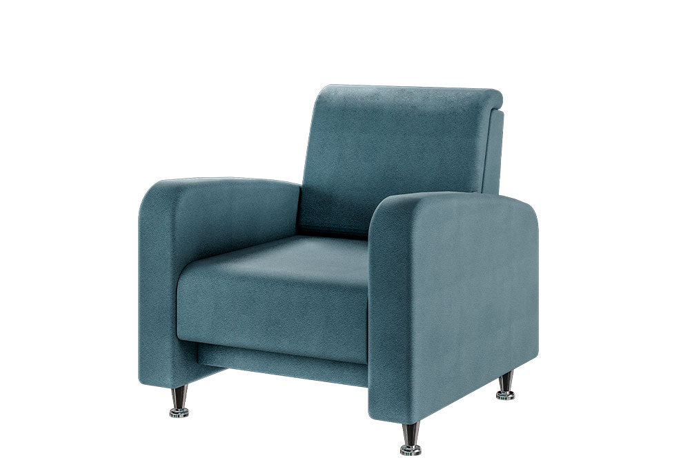 Sillón de visita Profile de 1 plaza en color azul sobre fondo blanco