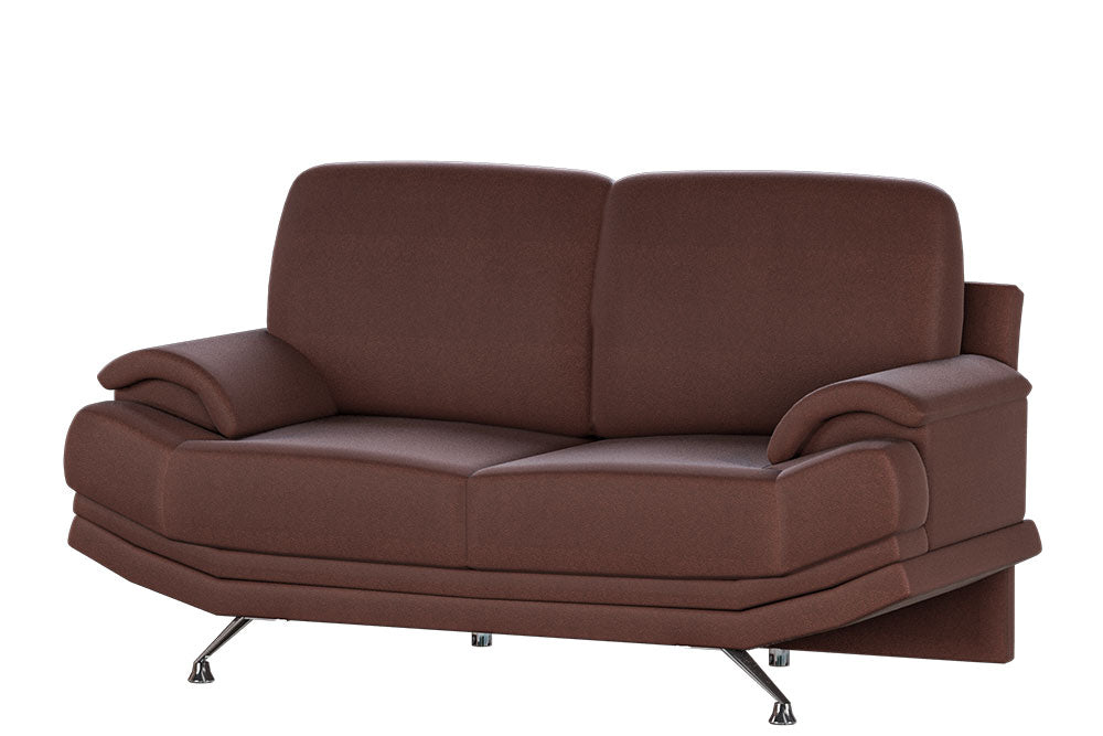Sillón de visita Sky 2 plazas en tapizado color chocolate sobre fondo blanco