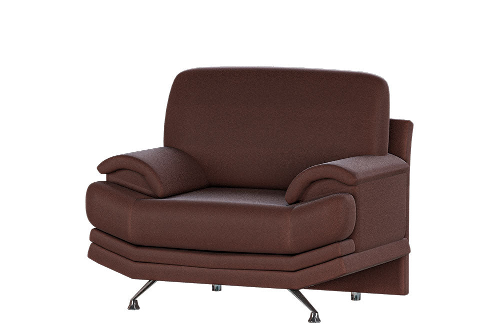 Sillón Sky individual en color chocolate, fondo blanco