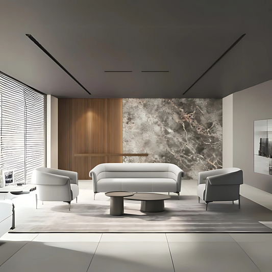 Sofá confortable AMELIA Armazón en base a madera de haya natural de primera calidad en espesor de 40 mm, Uniones fijas con adhesivo y grapas de acero fuentes brazos y respaldos con recubrimiento de espuma firme en poliuretano flexible Aura Muebles modelo OHM-41003