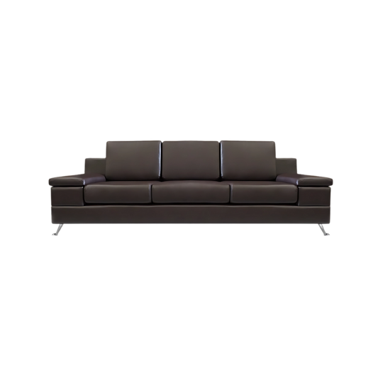 Sofá confortable Armazón de madera de pino sólido de 1″ de espesor patas metálicas cromadas acojinamiento en poliuretano flexible con aislante térmico Aura Muebles modelo ESTAMBUL