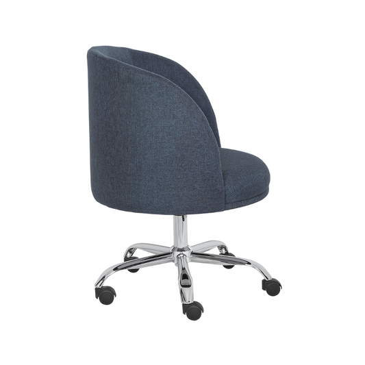 Sofá confortable Estructura de sino tubo de 60 cm. de diámetro con partes de madera de pino en la circunferencia parte baja terminada en bonfort base Cromada de 26" con rodajas en nylon color negro asiento y respaldo Tapizados en variedad de colores (consultar catalogo tapices) Aura Muebles modelo FLORENCIA-R