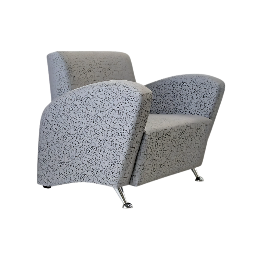 Sofá confortable Armazón de madera de pino sólido de 1″ de espesor patas metálicas cromadas acojinamiento en poliuretano flexible con aislante térmico hecha en tela con opción a LF y PIEL Aura Muebles modelo GALES
