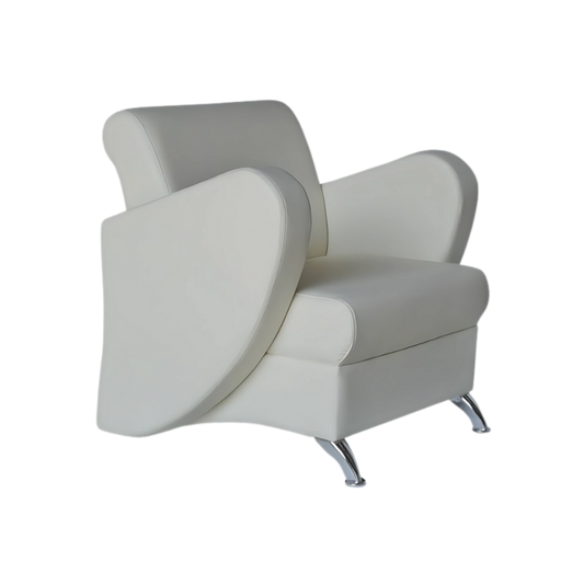 Sofá confortable Armazón de madera de pino sólido de 1″ de espesor patas metálicas cromadas acojinamiento en poliuretano flexible con aislante térmico Aura Muebles modelo MALAGA
