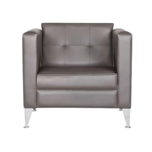 Sofá confortable Estructura en madera de pino solida de 21 mm. de primera calidad rafia entretejida al resorte y bastidor para mayor firmeza patas metálicas en cromo Aura Muebles modelo ROMA-2P