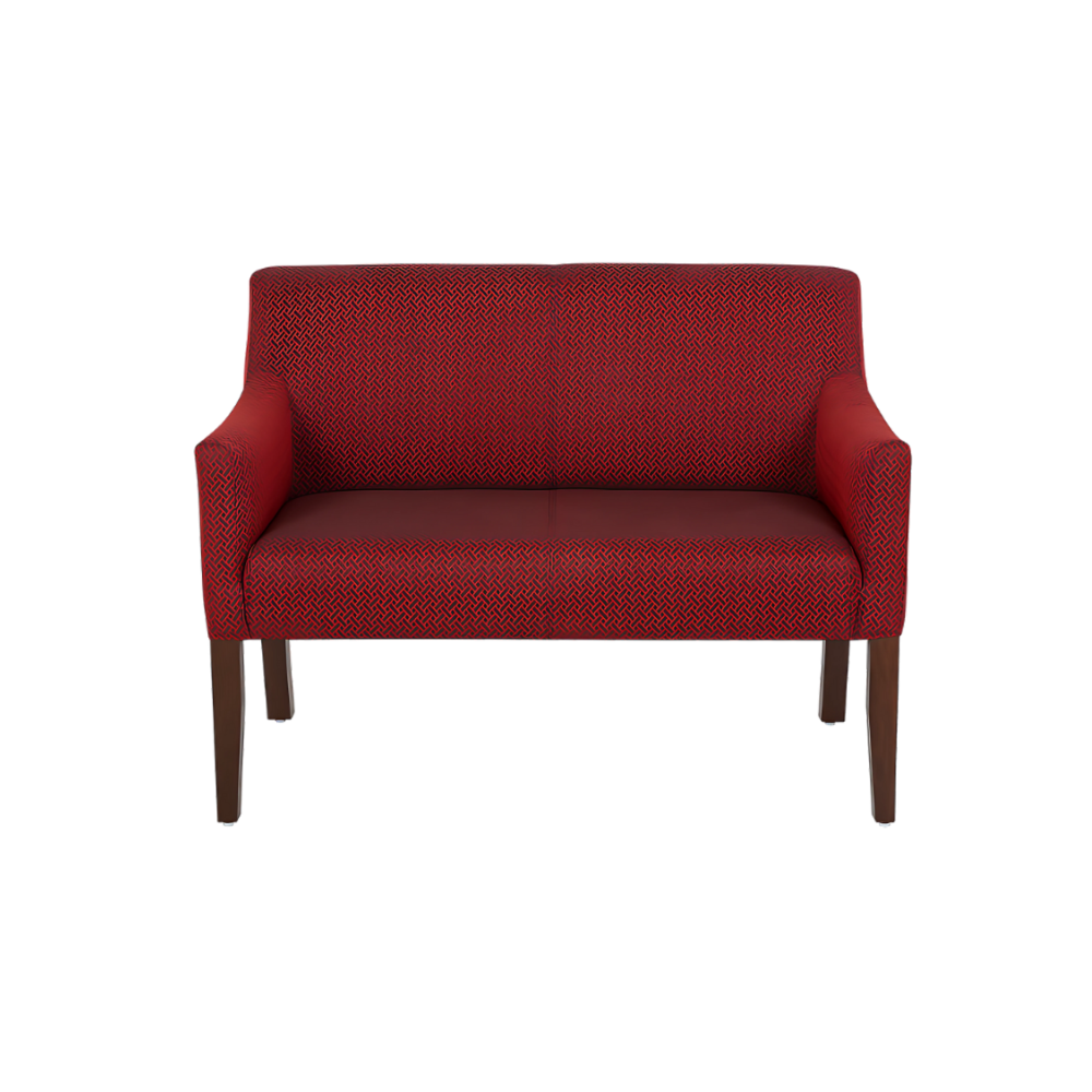 Sofá confortable Madera de pino nacional secado al natural calibrada a 3/4" de primera calidad terminada en laca Regatones antiderrapantes en patas para evitar ralladuras en piso Aura Muebles modelo SOFIA-2P