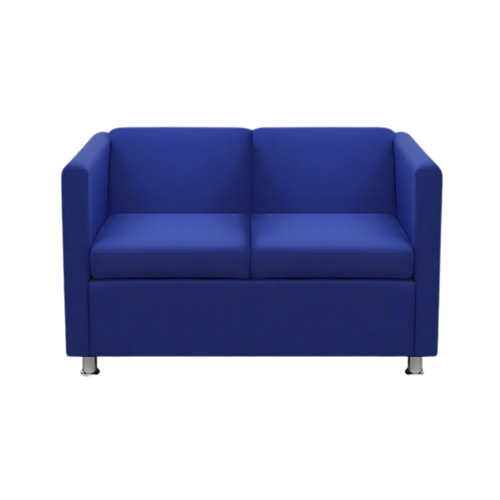 Sofá confortable Armazón de madera de pino sólido de 1″ de espesor patas metálicas cromadas acojinamiento en poliuretano flexible con aislante térmico Aura Muebles modelo SQUARE