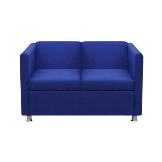 Sofá confortable Armazón de madera de pino sólido de 1″ de espesor patas metálicas cromadas acojinamiento en poliuretano flexible con aislante térmico Aura Muebles modelo SQUARE