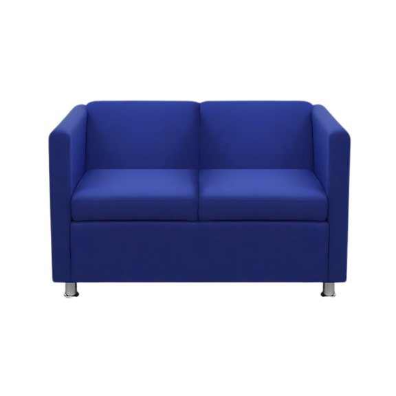 Sofá confortable Armazón de madera de pino sólido de 1″ de espesor patas metálicas cromadas acojinamiento en poliuretano flexible con aislante térmico Aura Muebles modelo SQUARE