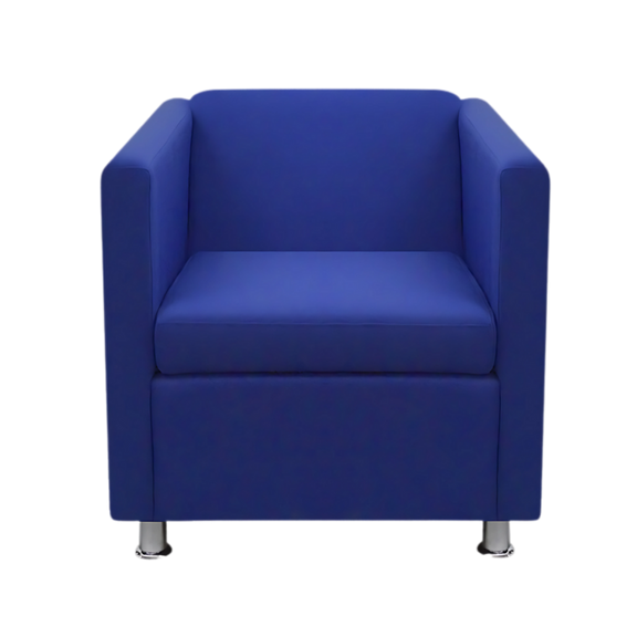 Sofá confortable Armazón de madera de pino sólido de 1″ de espesor patas metálicas cromadas acojinamiento en poliuretano flexible con aislante térmico Aura Muebles modelo SQUARE