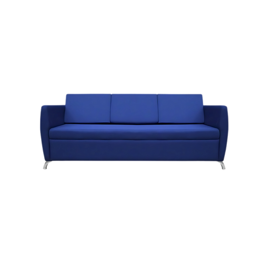 Sofá confortable Armazón de madera de pino sólido de 1″ de espesor patas metálicas cromadas acojinamiento en poliuretano flexible con aislante térmico Aura Muebles modelo SUIZA