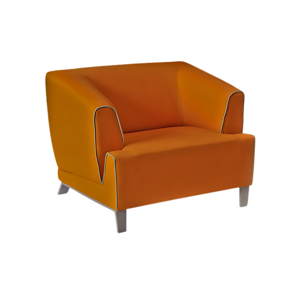Sofá confortable Armazón de madera de pino sólido de 1″ de espesor patas de metal sólido pintura gris o negra acojinamiento en poliuretano flexible con aislante térmico Aura Muebles modelo TARENTO