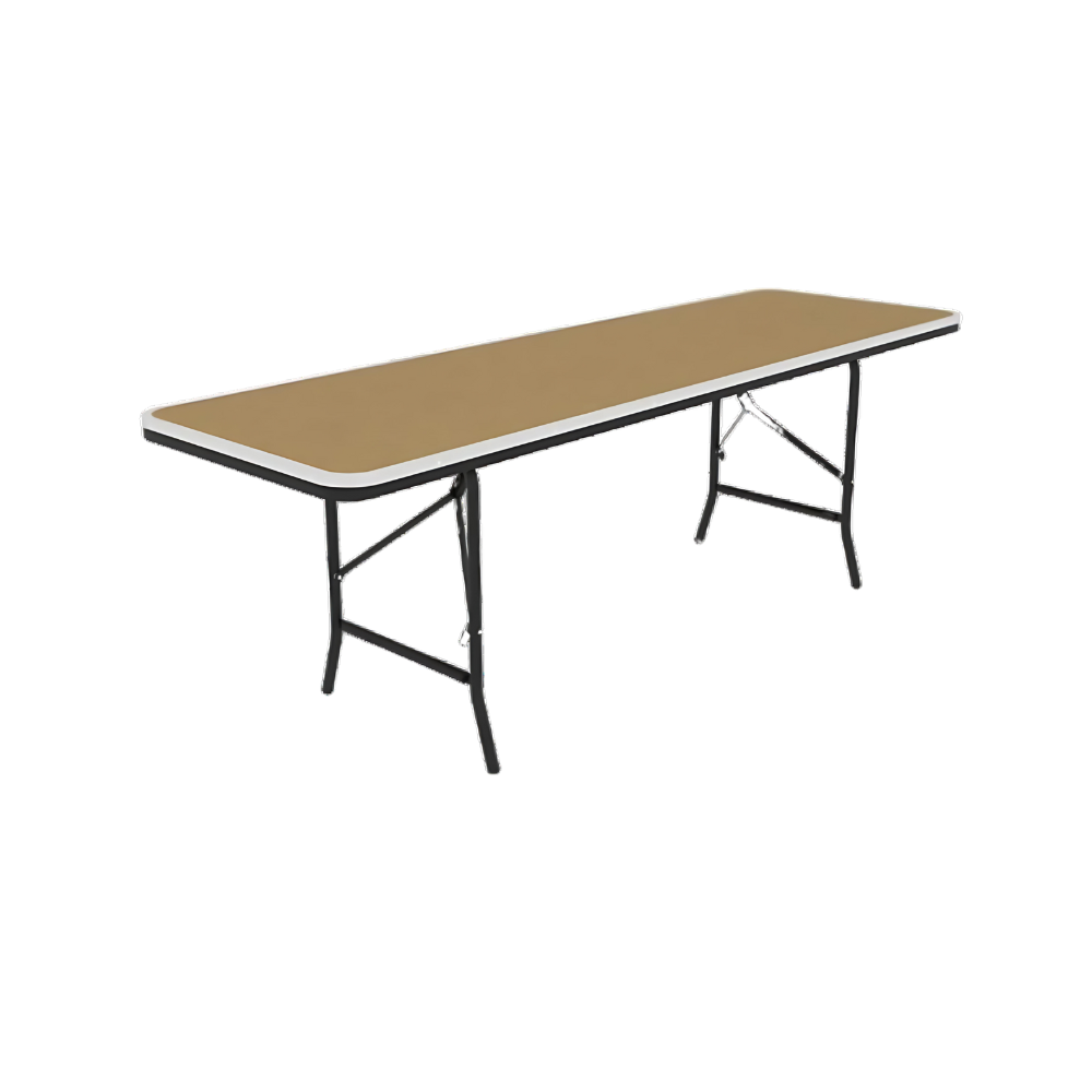 Tablón rectangular de 2.40x.75 en macocell con estructura fabricada en perfil de acero tubular, con cubierta de macocell o fibra de vidrio y cantos en aluminio Aura Muebles modelo FTOF-24