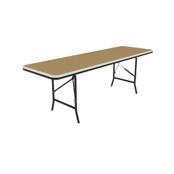 Tablón rectangular de 2.40x.75 en macocell con estructura fabricada en perfil de acero tubular, con cubierta de macocell o fibra de vidrio y cantos en aluminio Aura Muebles modelo FTOF-24